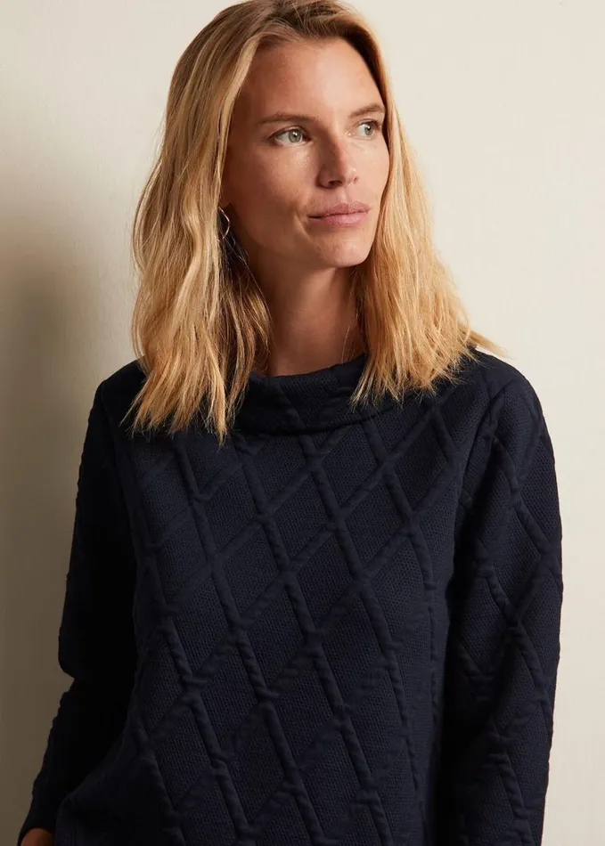 Phase Eight Alira Textured Top Navy Women Tops and TShirts