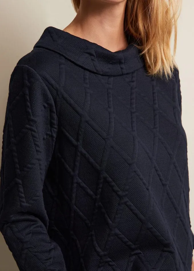 Phase Eight Alira Textured Top Navy Women Tops and TShirts