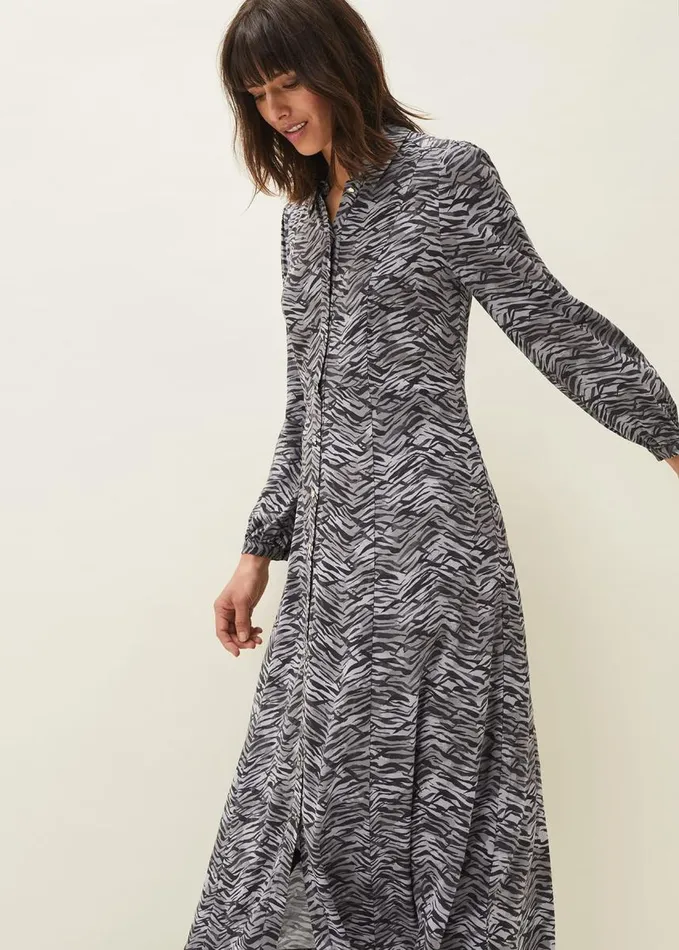 Phase Eight Amari Zebra Print Midaxi Dress Multicoloured Women Dresses