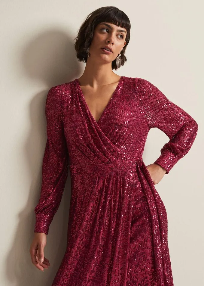 Phase Eight Amily Pink Sequin Maxi Dress Pink Women Dresses