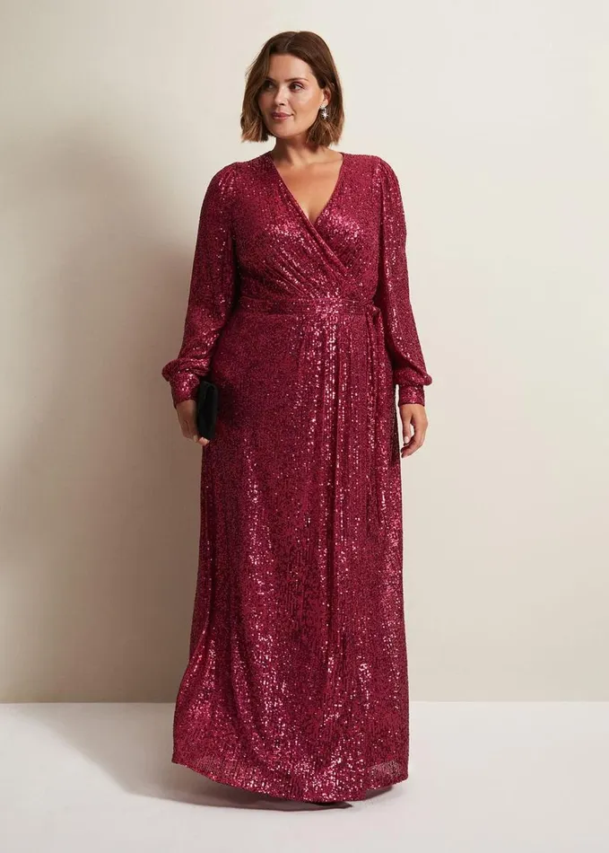 Phase Eight Amily Pink Sequin Maxi Dress Pink Women Dresses