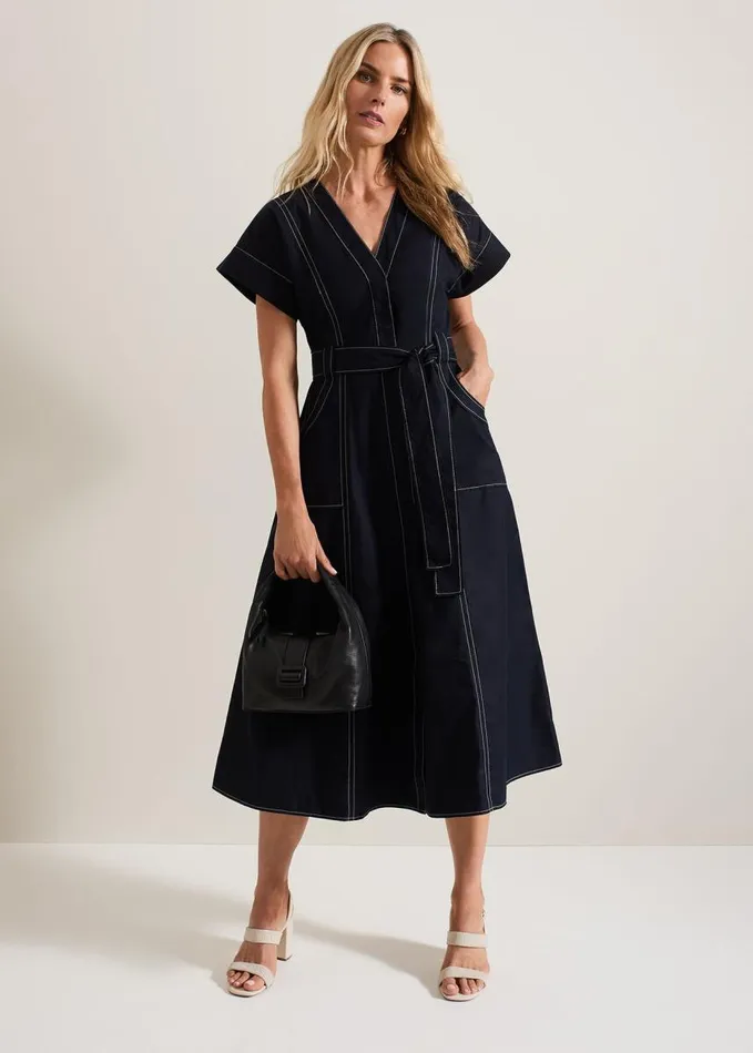 Phase Eight Annalie Navy Utility Midi Dress Navy Women Dresses