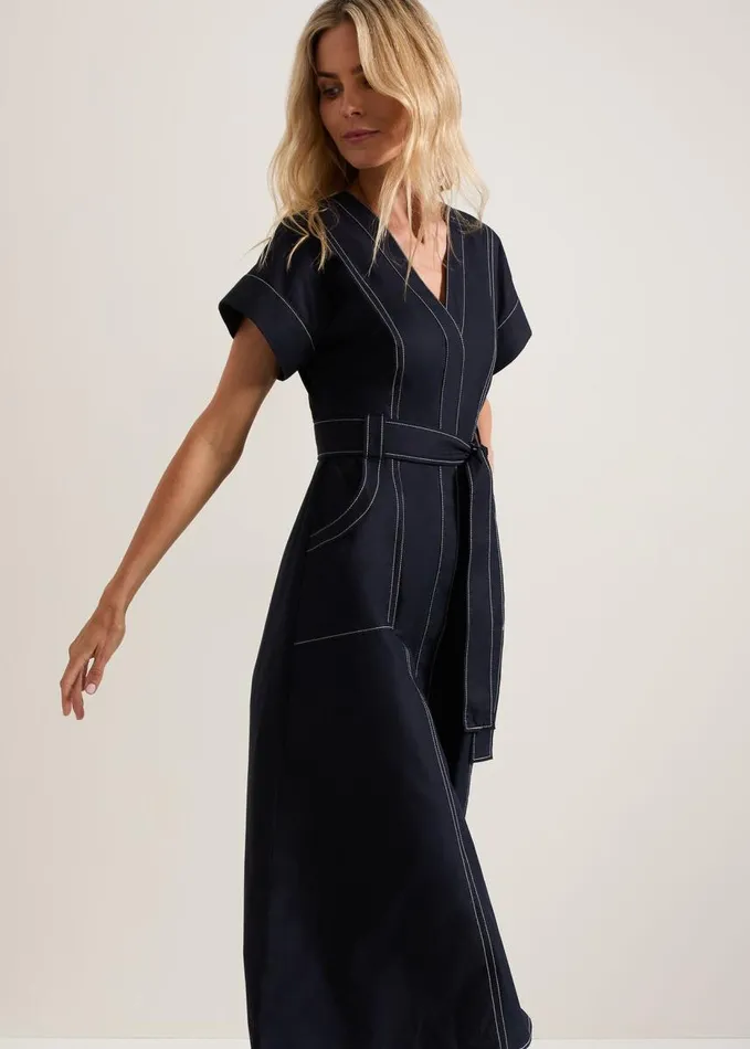 Phase Eight Annalie Navy Utility Midi Dress Navy Women Dresses