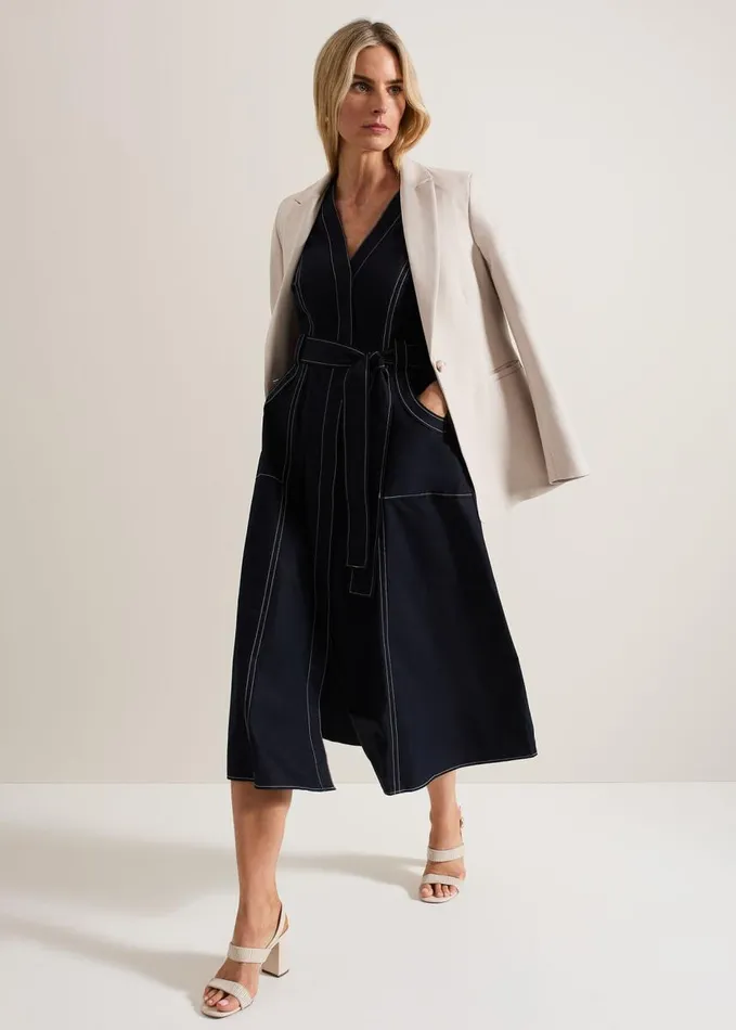 Phase Eight Annalie Navy Utility Midi Dress Navy Women Dresses