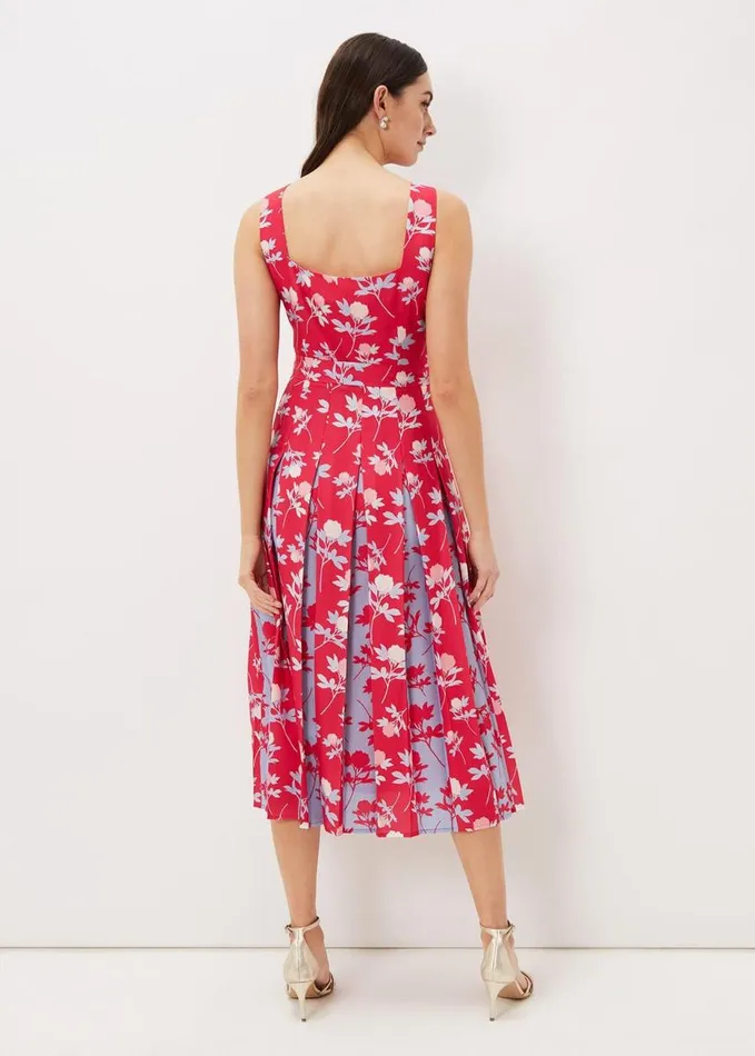 Phase Eight Antonella Print Fit And Flare Dress Lipstickpale Blue Women Dresses