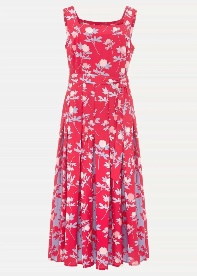 Phase Eight Antonella Print Fit And Flare Dress Lipstickpale Blue Women Dresses