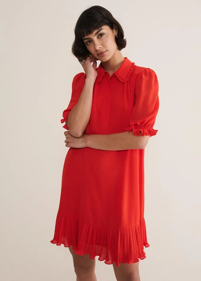 Phase Eight April Chiffon Mini Dress Red Women Dresses