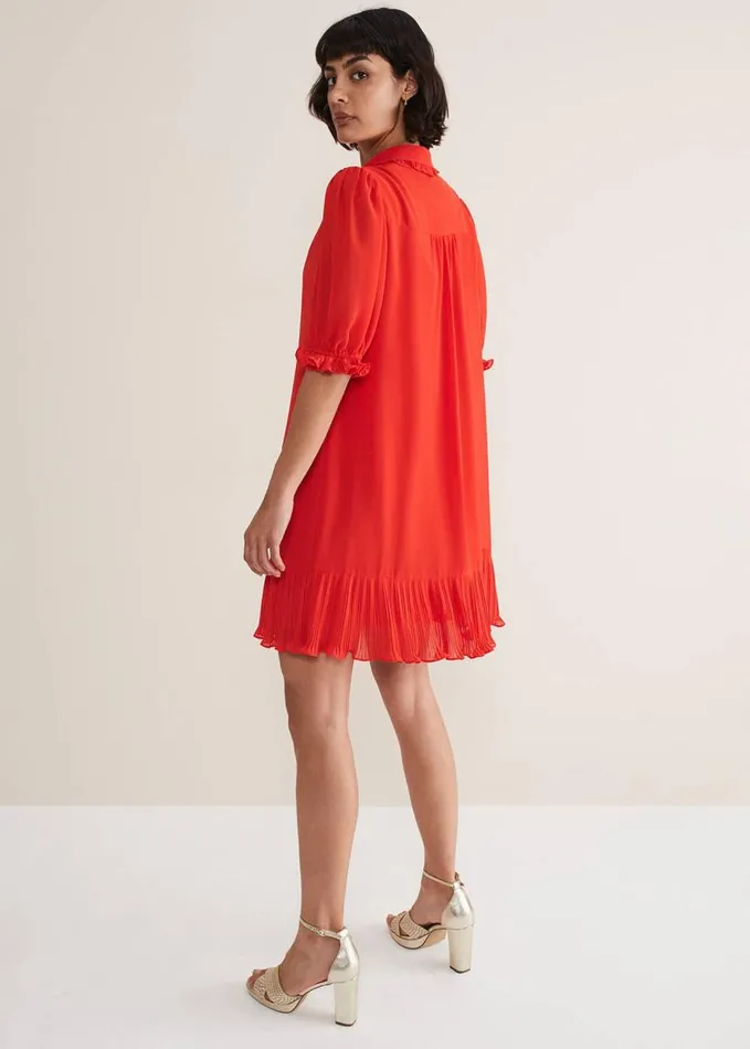 Phase Eight April Chiffon Mini Dress Red Women Dresses