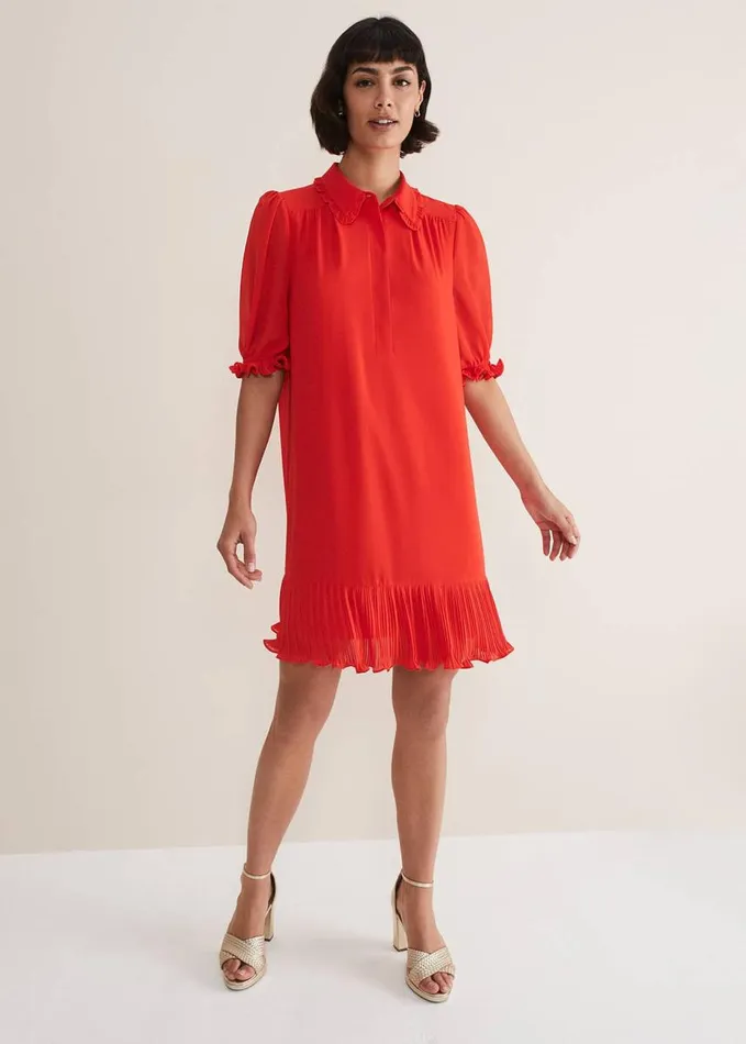 Phase Eight April Chiffon Mini Dress Red Women Dresses