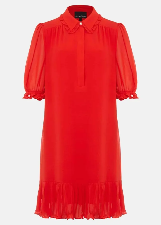 Phase Eight April Chiffon Mini Dress Red Women Dresses