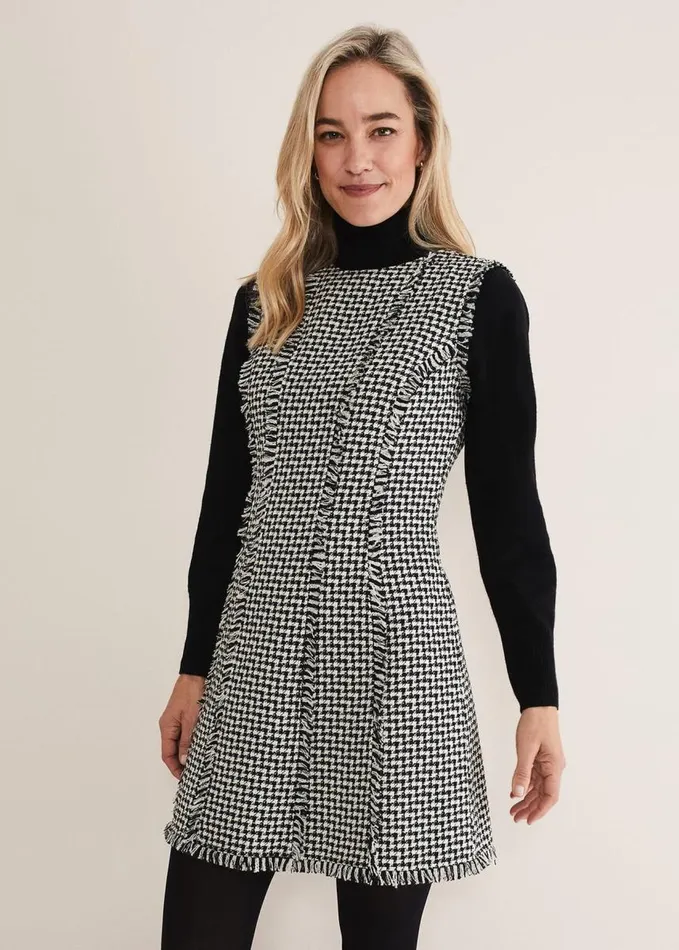 Phase Eight Arie Tweed Mini Dress Blackwhite Women Dresses