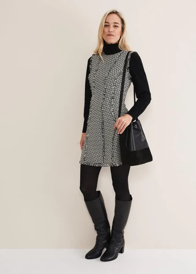 Phase Eight Arie Tweed Mini Dress Blackwhite Women Dresses