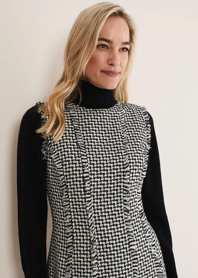 Phase Eight Arie Tweed Mini Dress Blackwhite Women Dresses