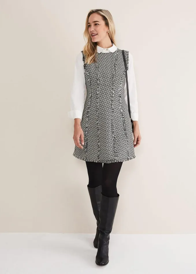 Phase Eight Arie Tweed Mini Dress Blackwhite Women Dresses