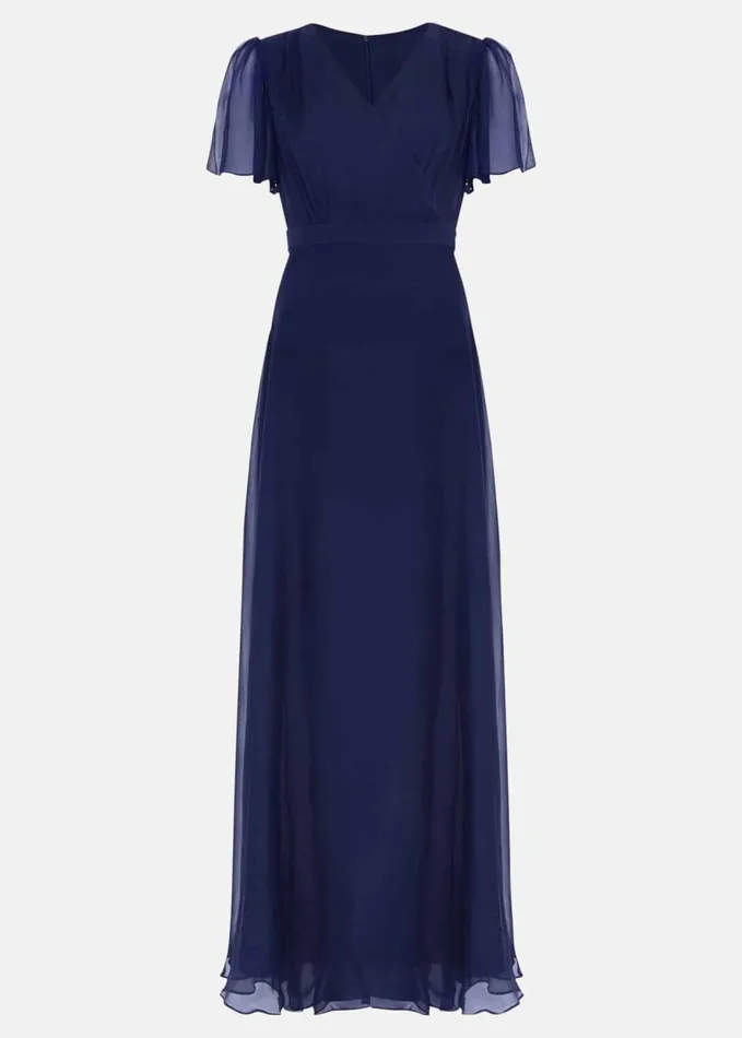 Phase Eight Arwen Silk Maxi Dress Navy Women Dresses