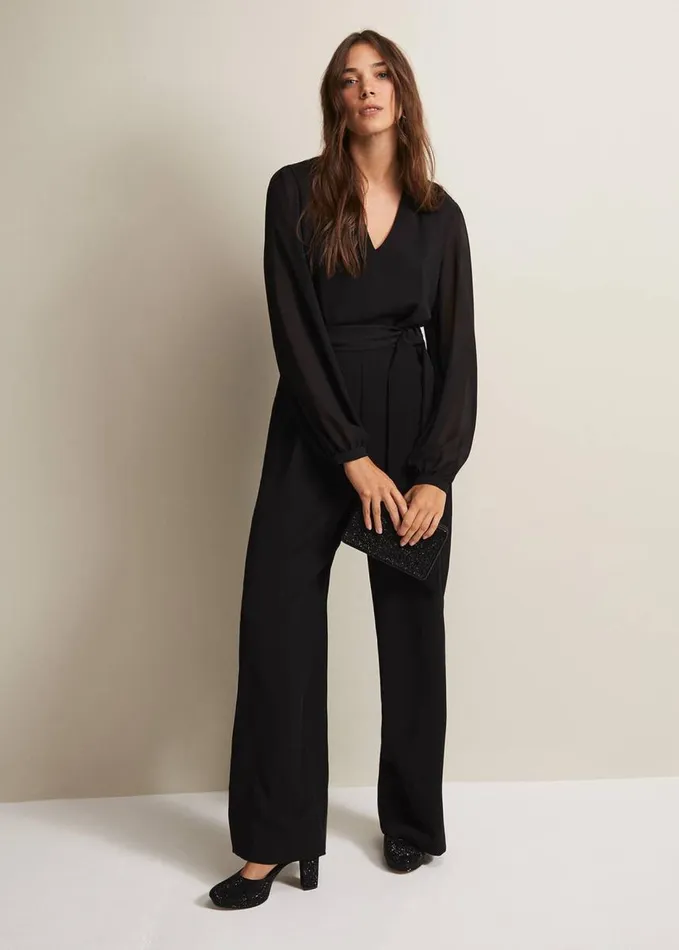 Phase Eight Audrey Black Wide Leg Jumpsuit Black Women Dresses