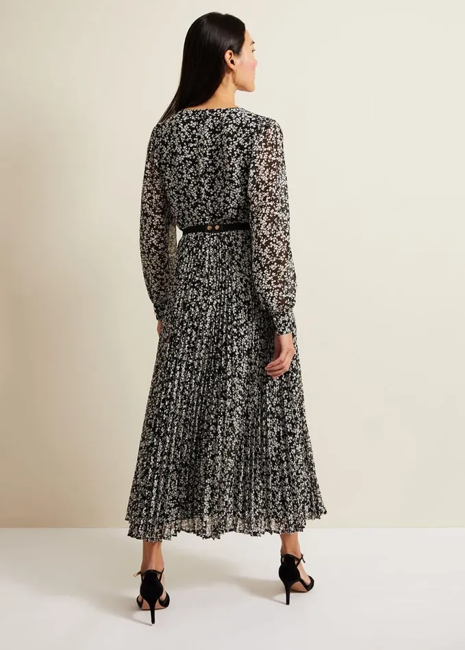 Phase Eight Ayana Spot Pleat Midaxi Dress Multicoloured Women Dresses