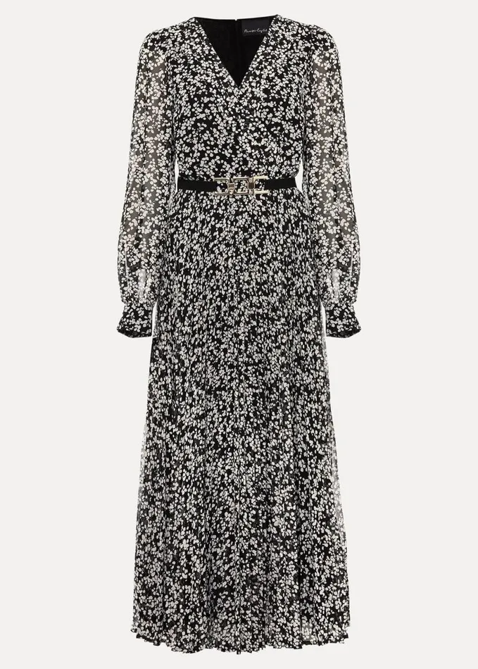Phase Eight Ayana Spot Pleat Midaxi Dress Multicoloured Women Dresses