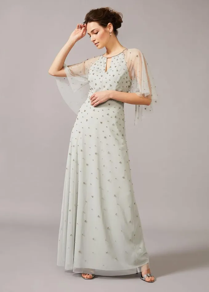 Phase Eight Blanca Sparkle Tulle Dress Duck Egg Women Dresses