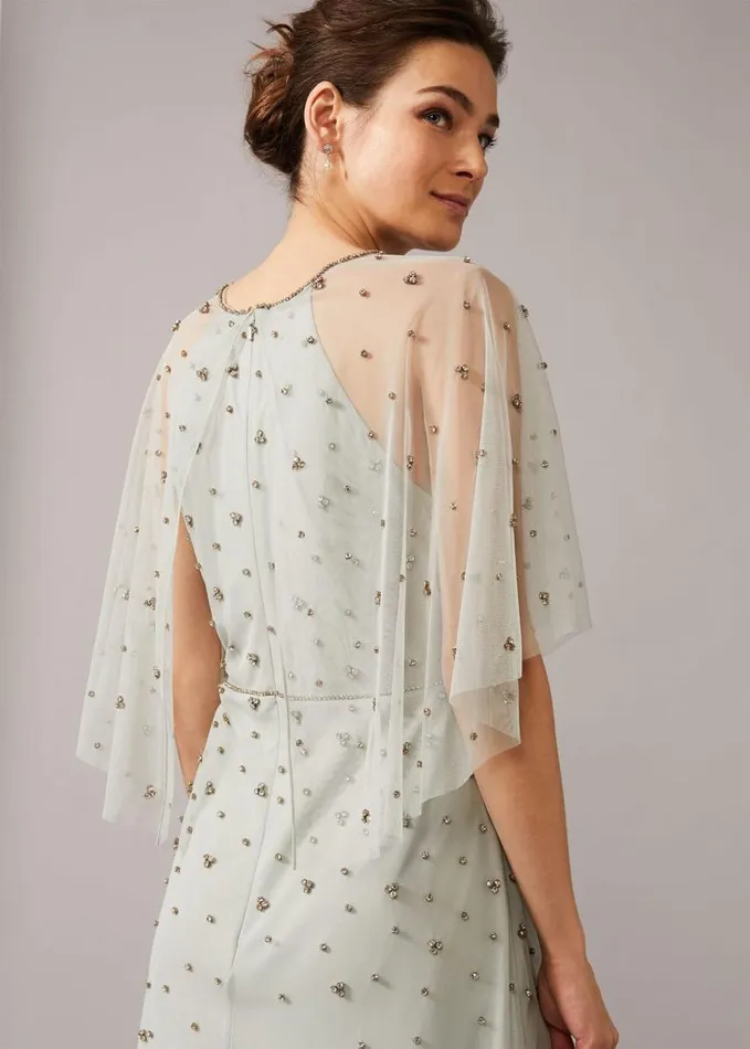 Phase Eight Blanca Sparkle Tulle Dress Duck Egg Women Dresses