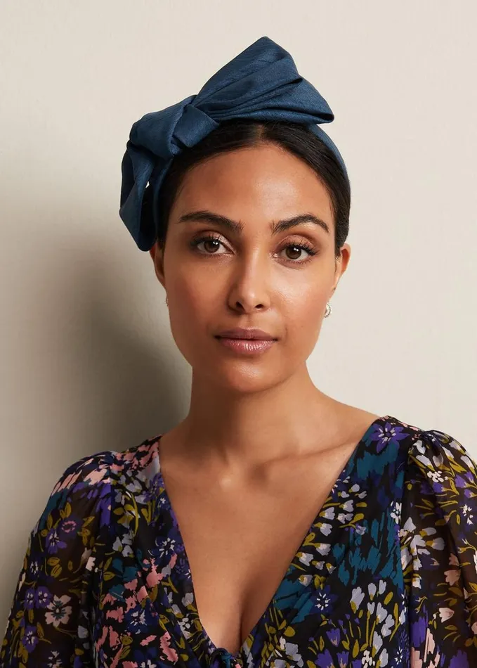 Phase Eight Blue Silk Bow Headband Teal Women Fascinators and Hats