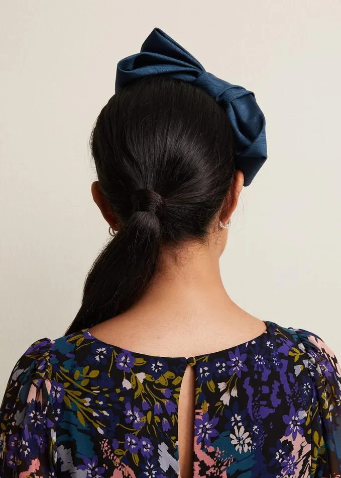 Phase Eight Blue Silk Bow Headband Teal Women Fascinators and Hats