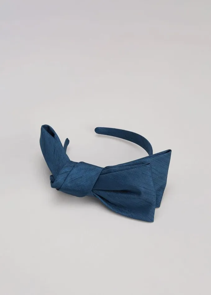 Phase Eight Blue Silk Bow Headband Teal Women Fascinators and Hats