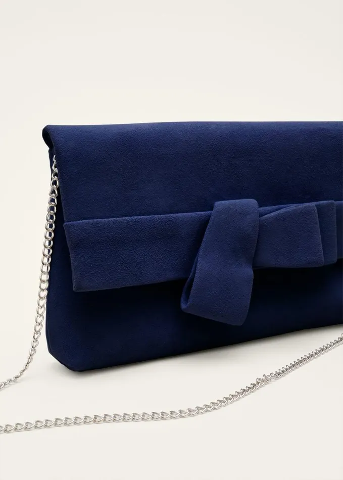 Phase Eight Bow Front Clutch Bag Deep Ocean Women Bags and Clutches