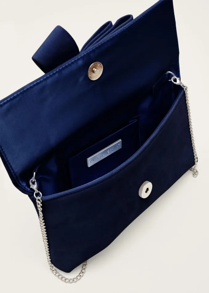 Phase Eight Bow Front Clutch Bag Deep Ocean Women Bags and Clutches