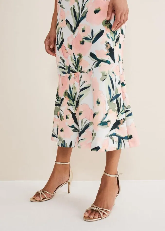 Phase Eight Braelyn Peplum Scuba Dress Multicoloured Women Dresses