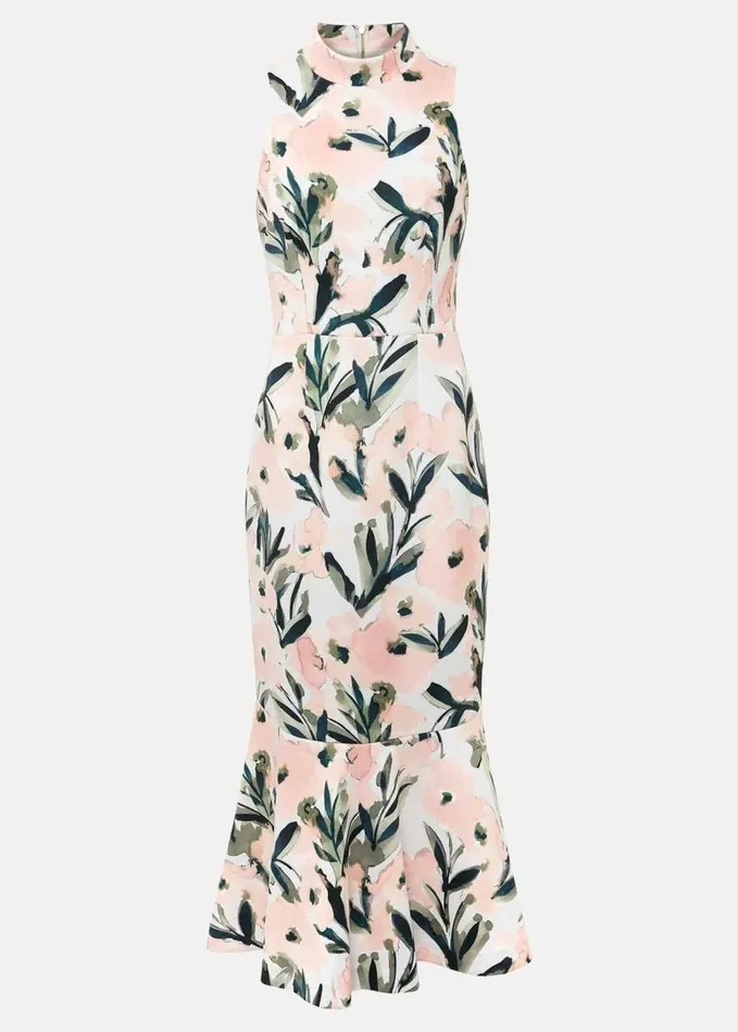 Phase Eight Braelyn Peplum Scuba Dress Multicoloured Women Dresses