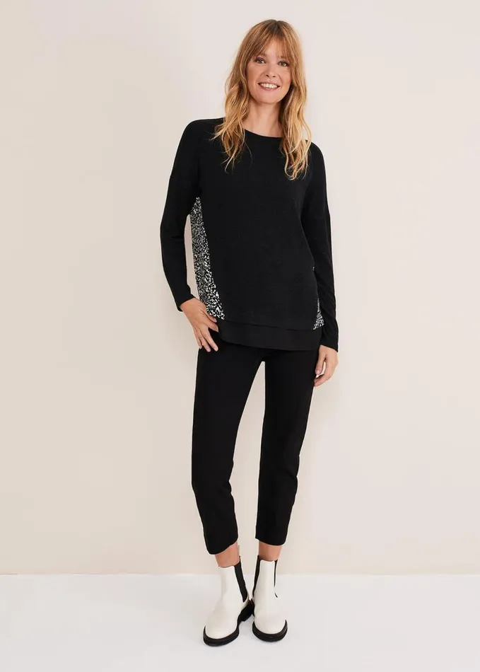 Phase Eight Bregitta Front Seam Top Blackivory Women Tops and TShirts