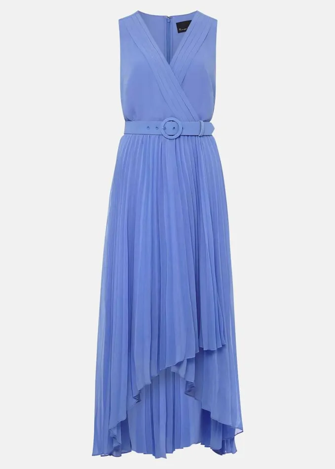 Phase Eight Brianna Pleated Midaxi Dress Cornflower Women Dresses