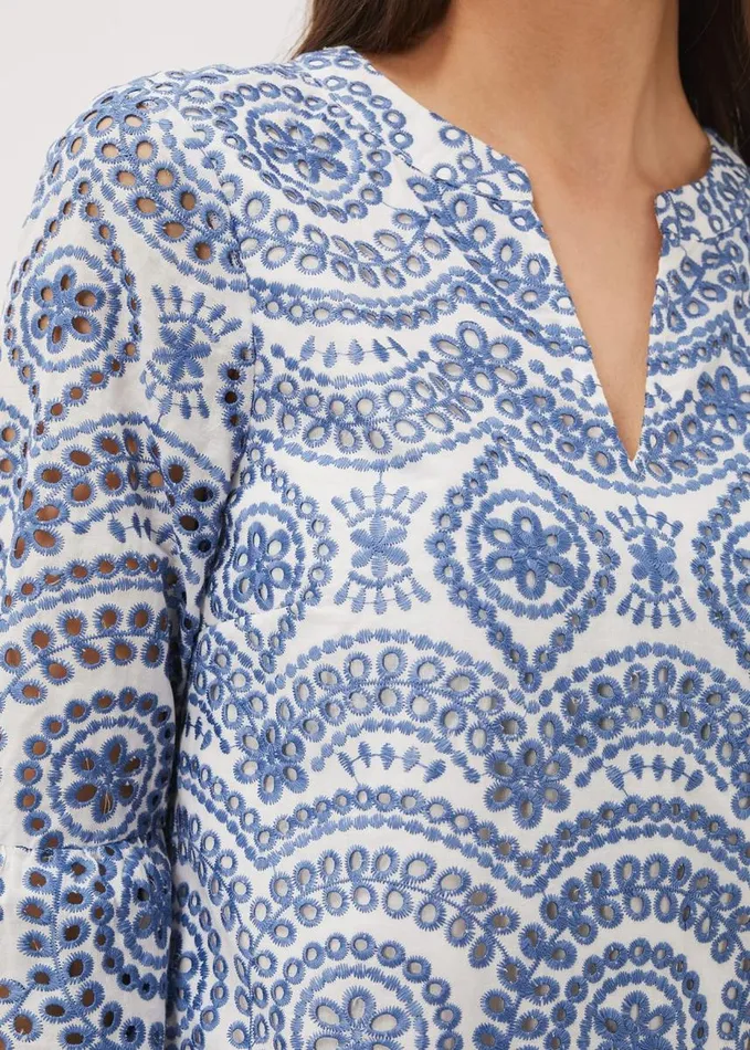 Phase Eight Brianne Broderie Shift Dress Bluewhite Women Dresses