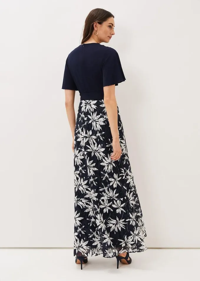 Phase Eight Brogan Lace Skirt Maxi Dress Navyivory Women Dresses