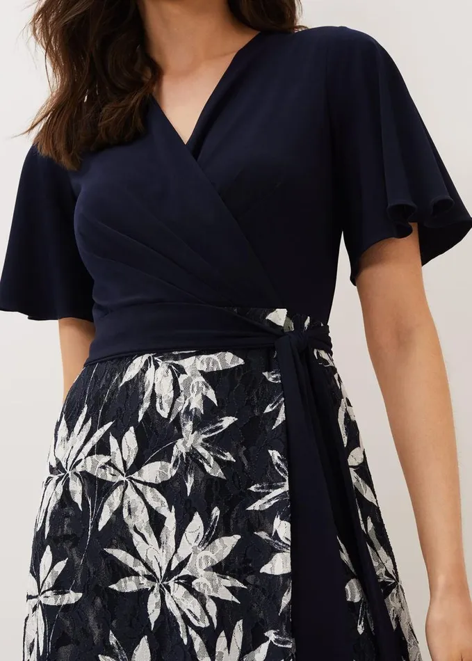 Phase Eight Brogan Lace Skirt Maxi Dress Navyivory Women Dresses