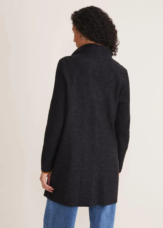 Phase Eight Byanca Zip Knit Coat Charcoal Women Knitwear