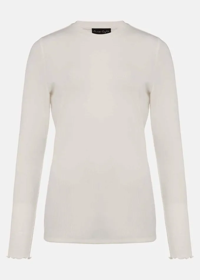 Phase Eight Cally Ribbed Jersey Top Ivory Women Tops and TShirts