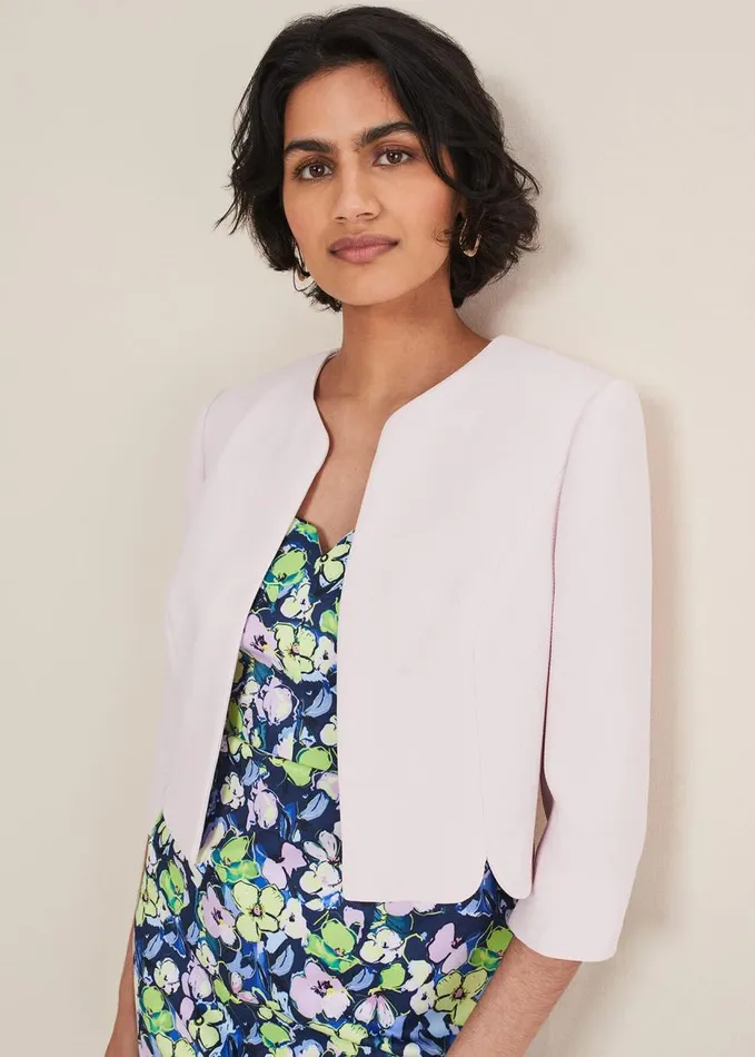 Phase Eight Cara Textured Jacket Misty Mauve Women Jackets