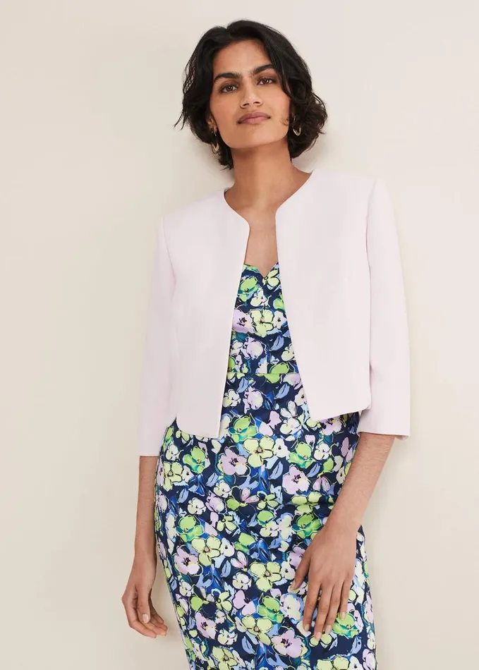 Phase Eight Cara Textured Jacket Misty Mauve Women Jackets