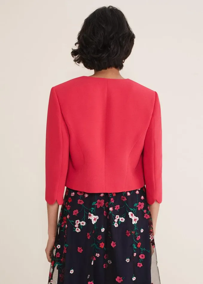 Phase Eight Cara Textured Jacket Raspberry Women Jackets