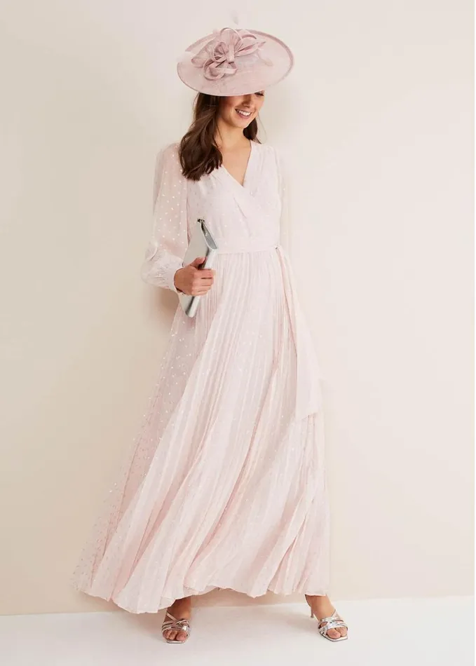 Phase Eight Carmen Fil Coupe Maxi Dress Antique Rose Women Dresses