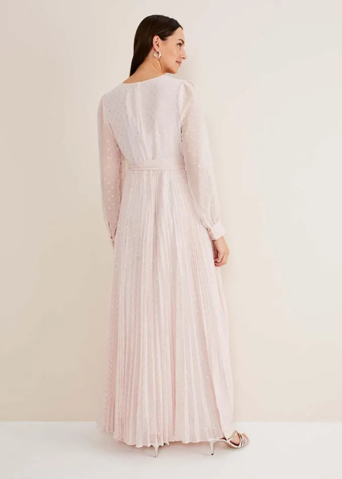 Phase Eight Carmen Fil Coupe Maxi Dress Antique Rose Women Dresses