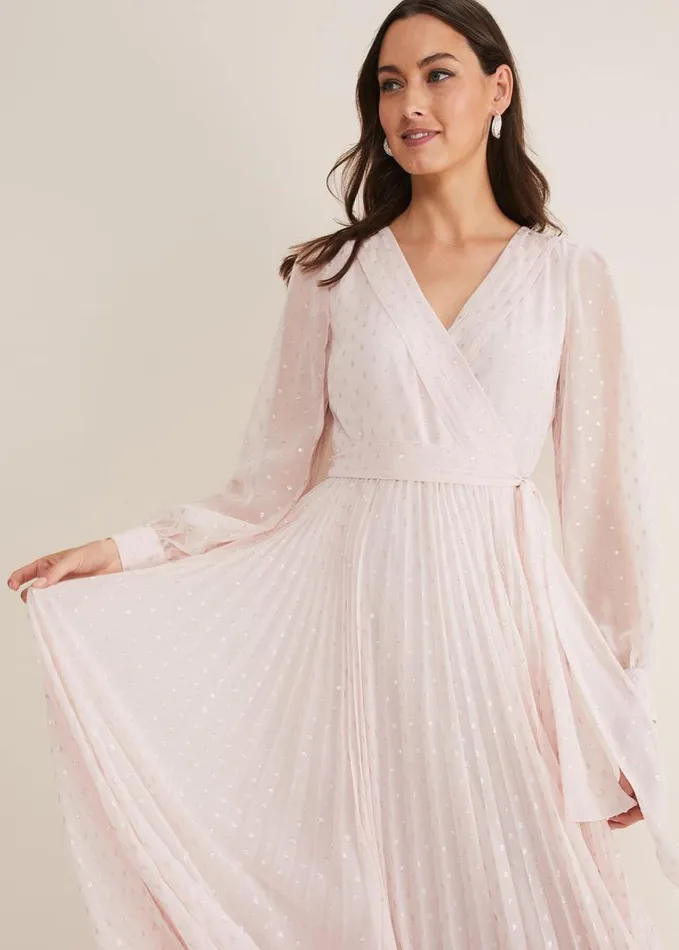 Phase Eight Carmen Fil Coupe Maxi Dress Antique Rose Women Dresses