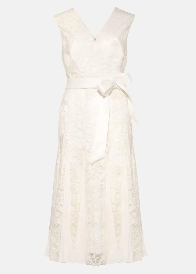 Phase Eight Caterina Embroidered Flared Wedding Dress Pale Cream Women Dresses