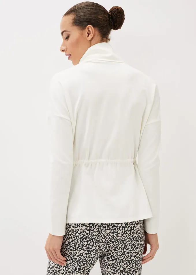 Phase Eight Cathi Ruched Waist Funnel Neck Sweatshirt Ivory Women Tops and TShirts