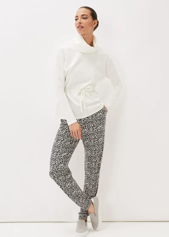 Phase Eight Cathi Ruched Waist Funnel Neck Sweatshirt Ivory Women Tops and TShirts
