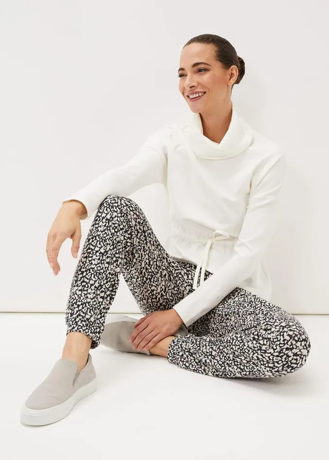 Phase Eight Cathi Ruched Waist Funnel Neck Sweatshirt Ivory Women Tops and TShirts