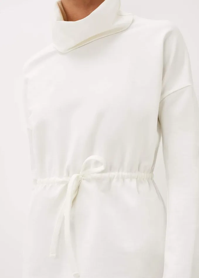 Phase Eight Cathi Ruched Waist Funnel Neck Sweatshirt Ivory Women Tops and TShirts