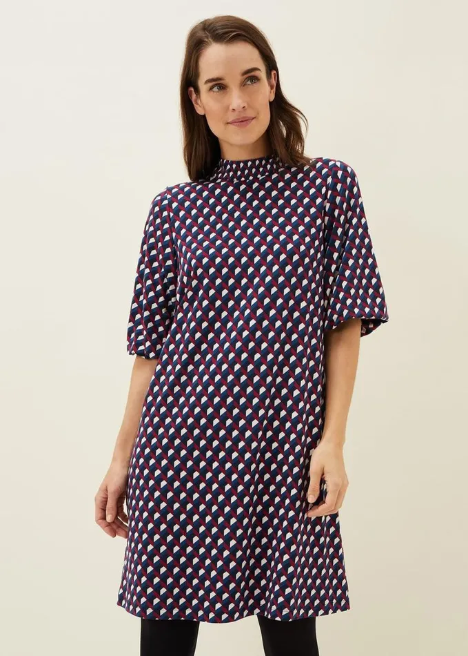 Phase Eight Cathye Geometric Print Tunic Dress Multicoloured Women Dresses